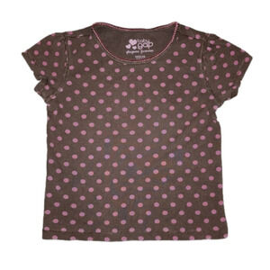 GAP Brown And Pink Polka Dot Short Sleeve Tee